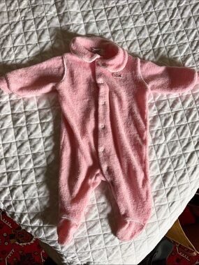 IZOD Lacoste Pink Terry Footed Baby One-Piece Sleeper